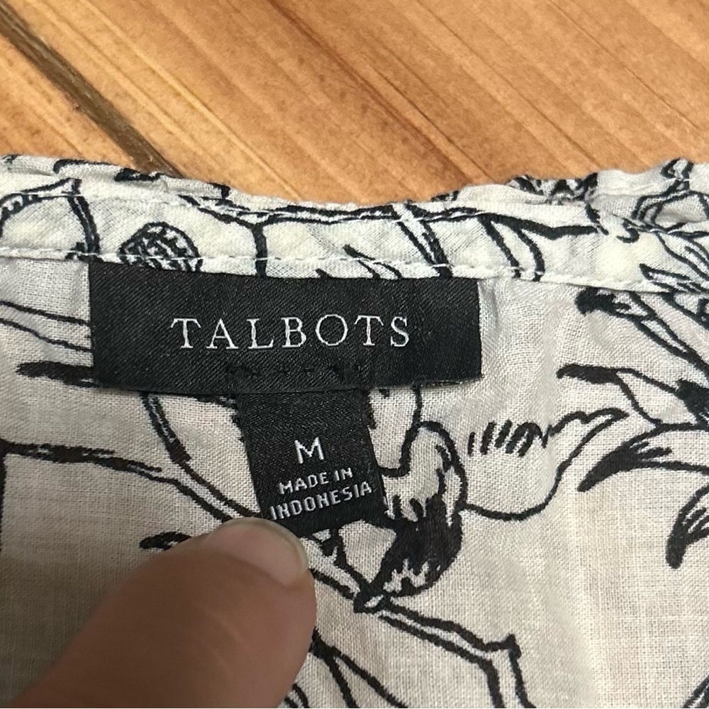 Talbots Black and White Safari Print Tank Top size M - Picture 3 of 9